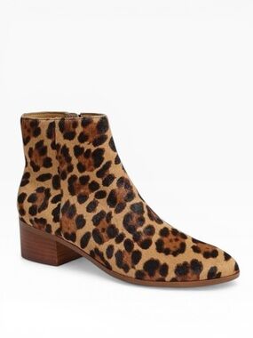J. Crew Walker Calf Hair Booties Leopard Size 8